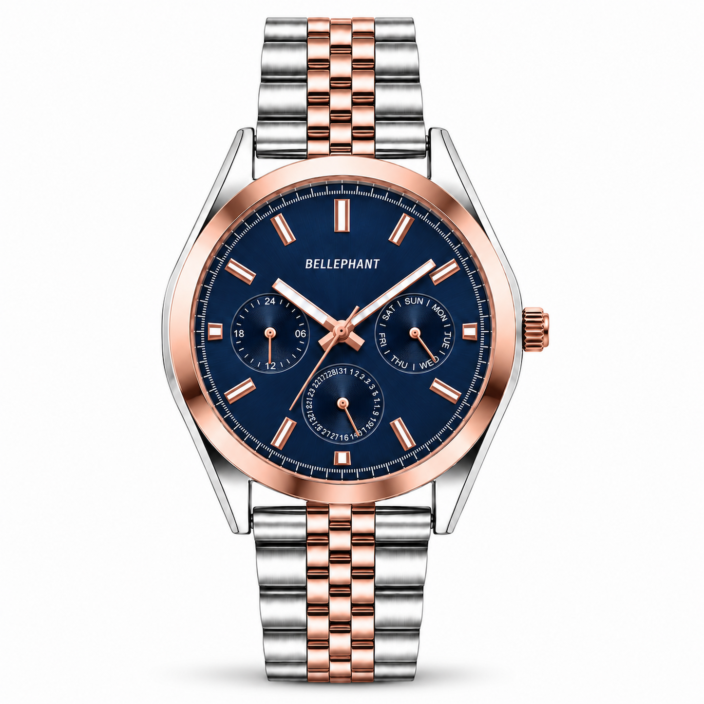 Trunk Line – Silver & Rose Two-Tone Chronograph