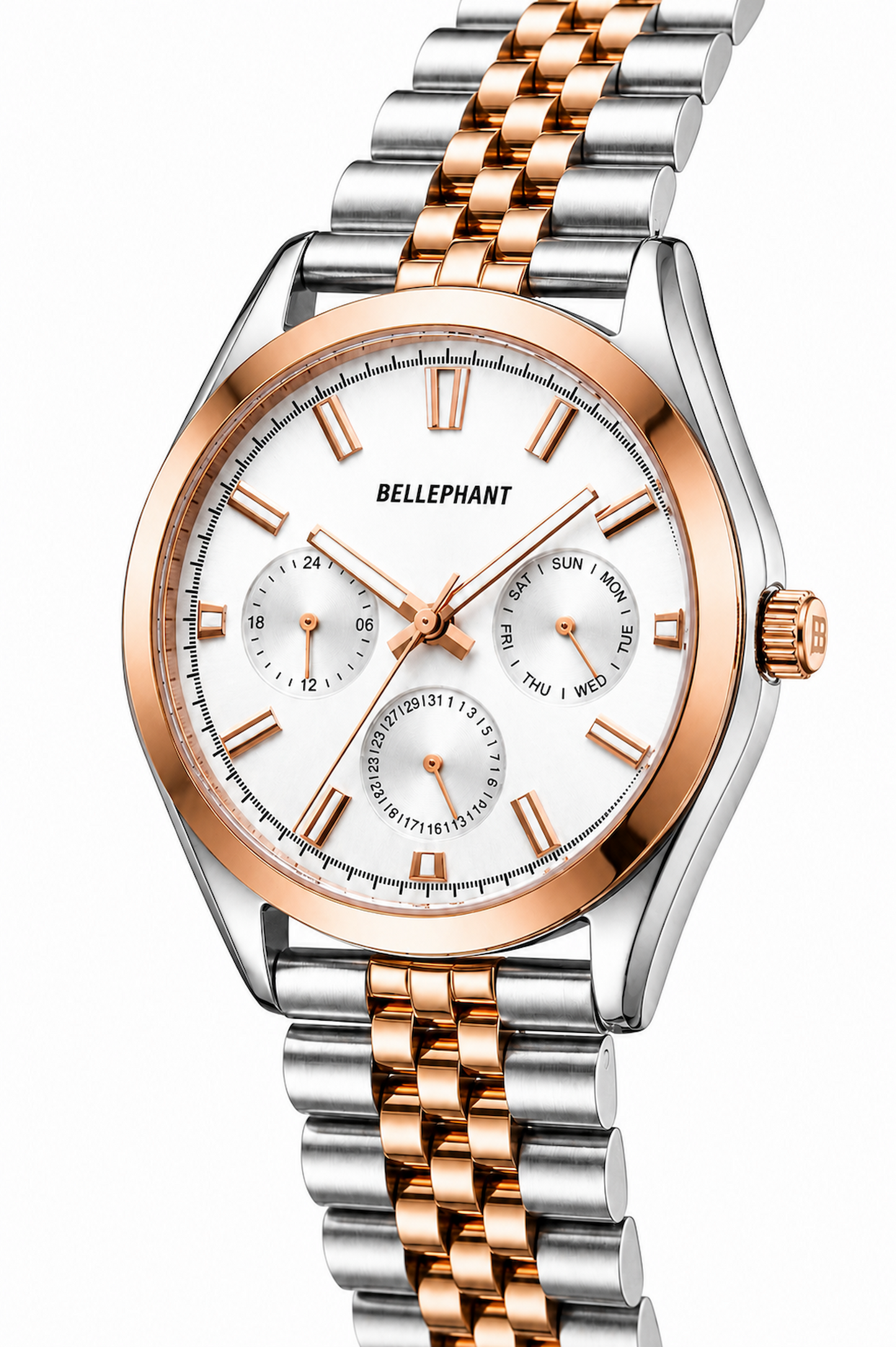 Trunk Line – Silver & Rose Two-Tone Chronograph