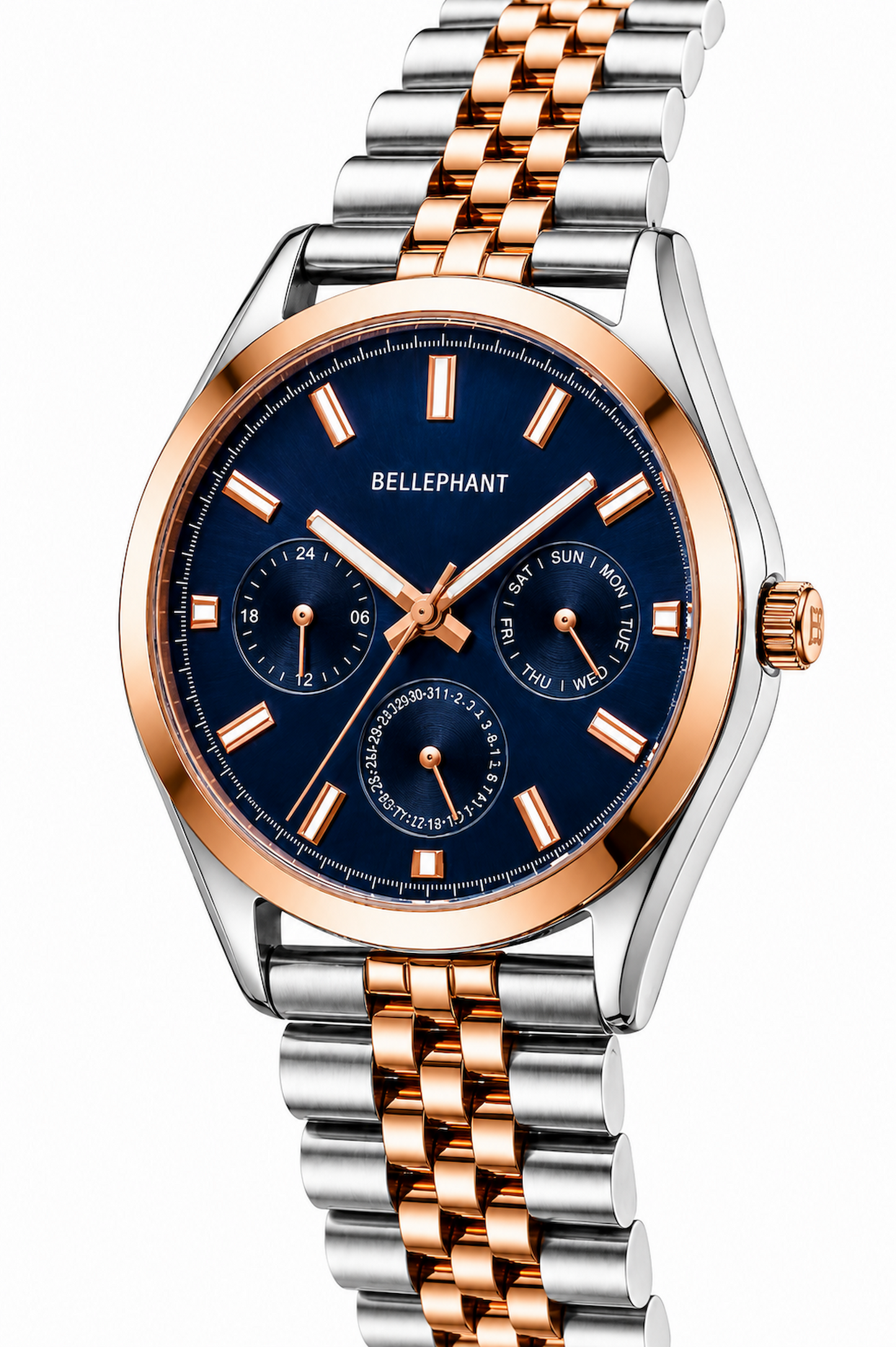 Trunk Line – Silver & Rose Two-Tone Chronograph