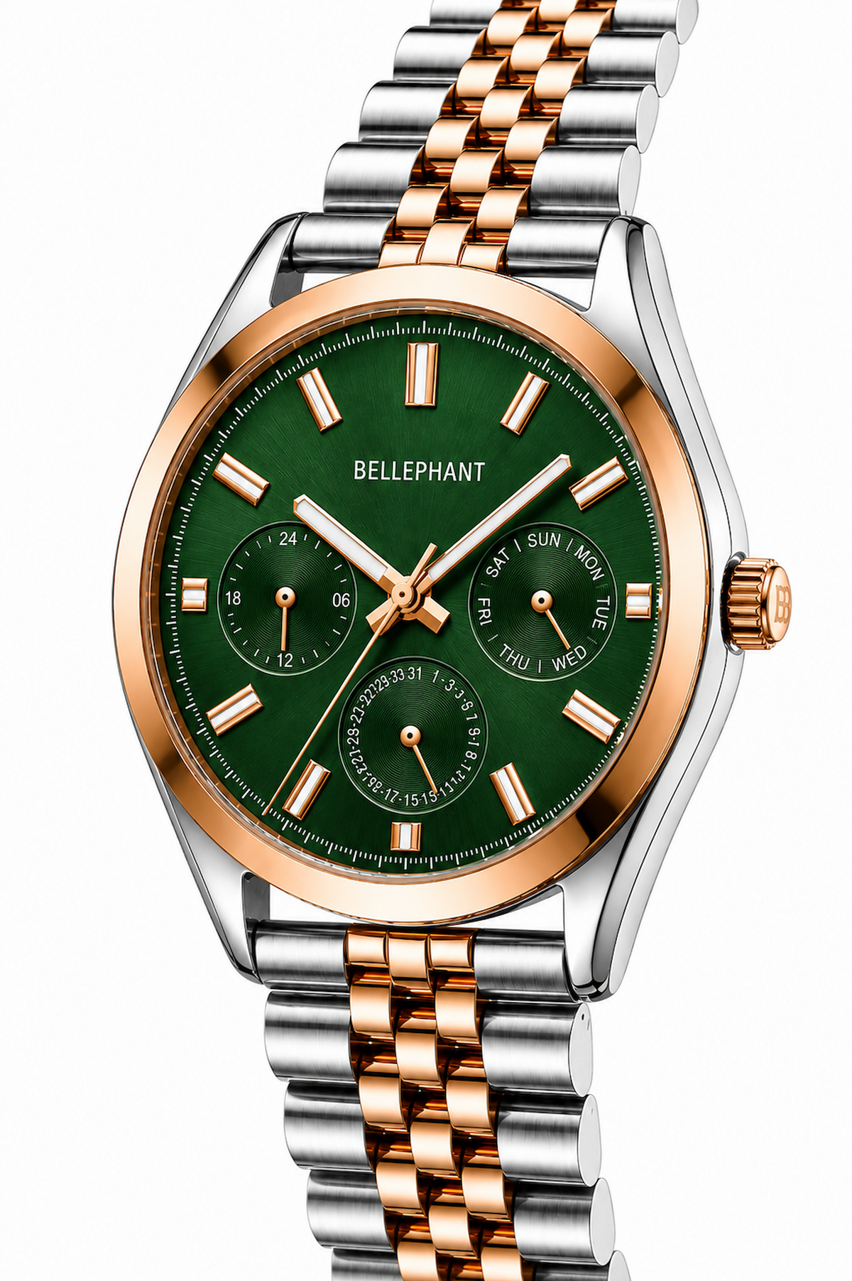 Trunk Line – Silver & Rose Two-Tone Chronograph