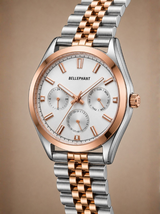 Trunk Line – Silver & Rose Two-Tone Chronograph
